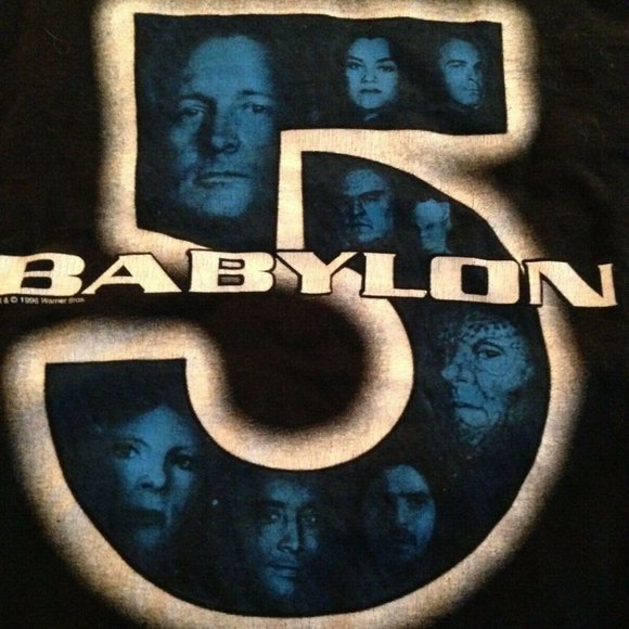 Vintage Pre-Owned 1996 Babylon 5 T-Shirt Sci-Fi TV Series Black Size Large - Picture 4 of 9